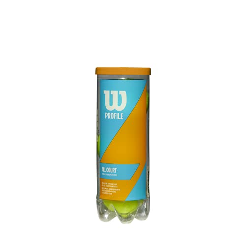 Wilson Prime All Court Pelotas de tenis, tubo con 3 pelotas, para todas las superficies, amarillo