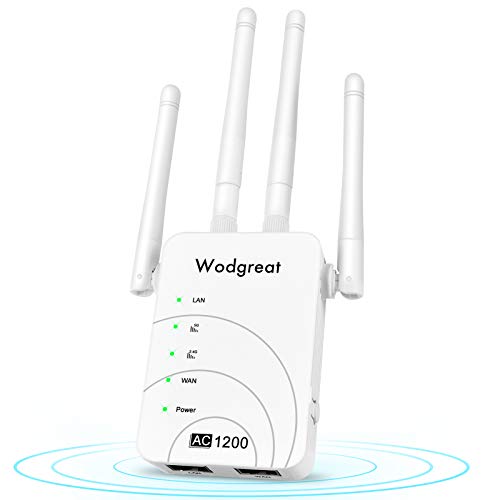 Wodgreat Repetidor WiFi, 1200Mbps Amplificador Señal WiFi Largo Alcance WiFi Extensor 5G y 2,4G, Amplía Cobertura Inalámbrica, Access Point/Repetidor/Router 2 Puertos Ethernet, Fácil de configurar Wodgreat Repetidor WiFi, 1200Mbps Amplificador Señal WiFi Largo Alcance WiFi Extensor 5G y 2,4G, Amplía Cobertura Inalámbrica, Access Point/Repetidor/Router 2 Puertos Ethernet, Fácil de configurar