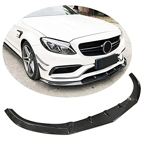 YMSHD Parachoques Delantero Labio Apto para Mercedes para Benz C Clase W205 C63 Amg Sedan 2015-2020 Fibra de Carbono CF Protector Divisor de alerón de Barbilla