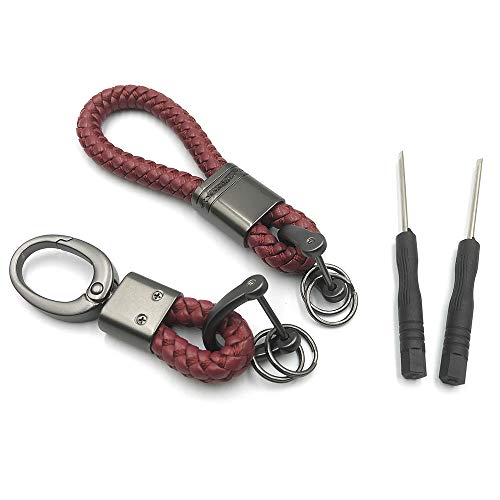 Ymwave 2 Piezas Llavero de Cuerda de Cuero Rojo Llavero Hebilla de Coche Aleación con Destornilladore para Coche Oficina Ymwave 2 Piezas Llavero de Cuerda de Cuero Rojo Llavero Hebilla de Coche Aleación con Destornilladore para Coche Oficina