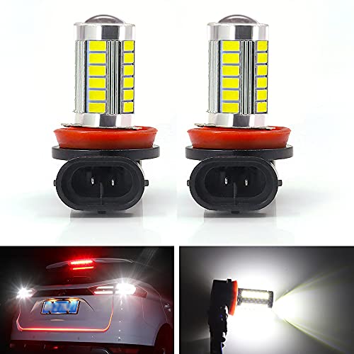 YnGia 2PCS H8 H11 Bombilla LED Bombillas de luz antiniebla Led para coche 33SMD Luces de circulación diurna DRL Luz de conducción 12V Super brillante 6500K Blanco