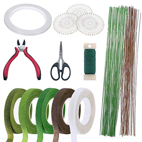 12 Pz Herramientas Arreglo Floral Kit, Woohome 2 Estilo Cinta, 2 Estilo Alambre, Cortador de Alambre, Tijeras y Pasadores de Cabeza para el Ramo de Boda DIY 12 Pz Herramientas Arreglo Floral Kit, Woohome 2 Estilo Cinta, 2 Estilo Alambre, Cortador de Alambre, Tijeras y Pasadores de Cabeza para el Ramo de Boda DIY