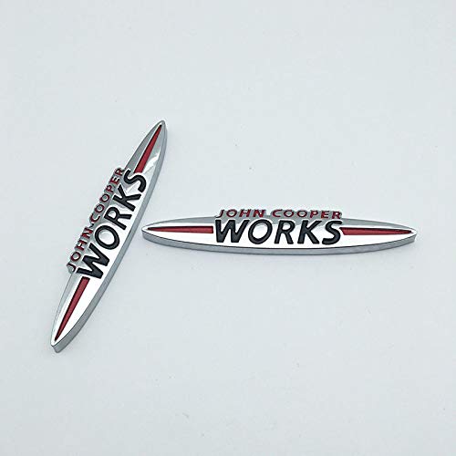 2 piezas de metal John Cooper Works Logo Car Emblema Side Badge calcomanía para Mini Cooper S