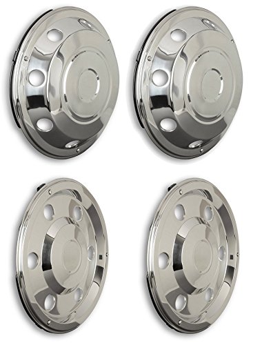 4 tapacubos de acero inoxidable de 17,5 pulgadas (2 curvadas y 2 rectas), universales, para camiones, furgonetas, etc. 4 tapacubos de acero inoxidable de 17,5 pulgadas (2 curvadas y 2 rectas), universales, para camiones, furgonetas, etc.