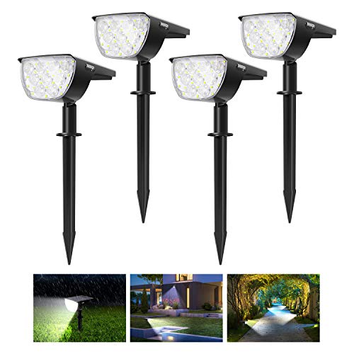 4Pack 30 LED Innosinpo Luces Solares Jardín Suelo,Brillo Alto Impermeable IP67 Luz Solar Exterior Jardín con 180° Iluminación Ajustable Lamparas Solares Jardin Exterior para Césped,Carril,Patio