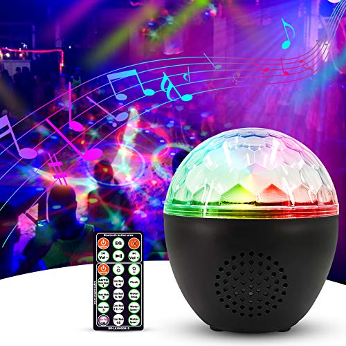 Anpro 16 Colores Luces Discoteca con Altavoz Bluetooth,Bola LED de Discoteca de USB,Controlada por Control Remoto,Disco Luz USB para Cumpleaños, Coche,Fiesta, Bar, Navidad, Boda