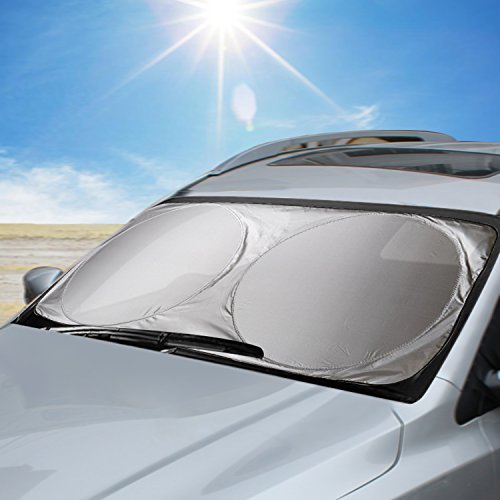 Aodoor Parasol para Parabrisa, parasoles de Coche Delantero, Protección Auto Frontal Plegable contra el Calor y los Rayos UV del Sol, 160 x 86cm