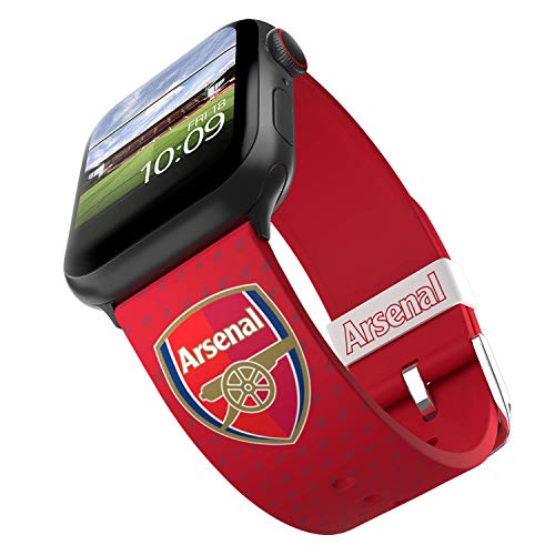 Arsenal Football Club - Correa inteligente con logotipo del Arsenal - Licencia oficial, compatible con Apple Watch (no incluido) - Se adapta a 38 mm, 40 mm, 42 mm y 44 mm
