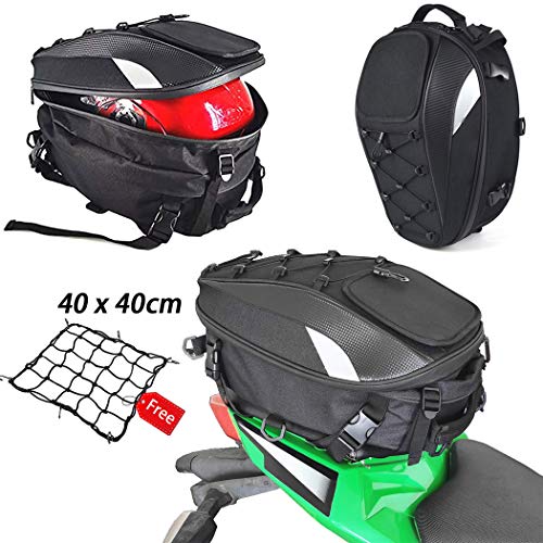 Bolsa de asiento para motocicleta, doble uso, impermeable, bolsa de almacenamiento para maletas y casco