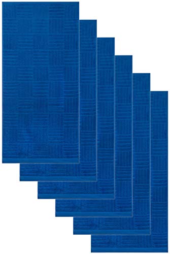 Brandsseller Schiesser - Juego de toallas de mano (6 unidades, 50 x 100 cm, 550 g/m², 100% algodón), color azul