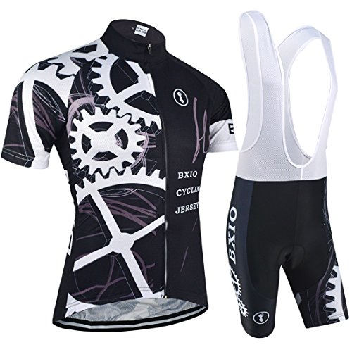 BXIO Maillots de Ciclismo Maillot de Bicicleta de Manga Corta Transpirable con pantalón Corto con Almohadilla de Gel 3D para Pro Team Cycling Sport (Black(080), L) BXIO Maillots de Ciclismo Maillot de Bicicleta de Manga Corta Transpirable con pantalón Corto con Almohadilla de Gel 3D para Pro Team Cycling Sport (Black(080), L)