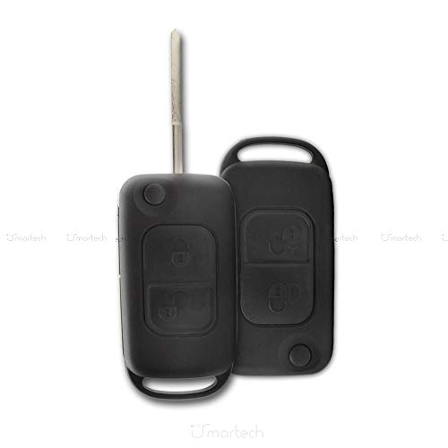 Carcasa para llave con mando a distancia con 2 teclas para coche Mercedes clase A C E S CL