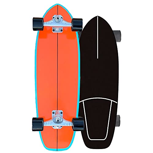 Carver Skateboard 75cm Monopatin Complete Carving Surfskate Pumping Skate Board para Adolescentes Principiantes Adultos Niñas Niños, Tablero de Arce de 7 Capas Longboard, Skate con Rodamientos ABEC-9