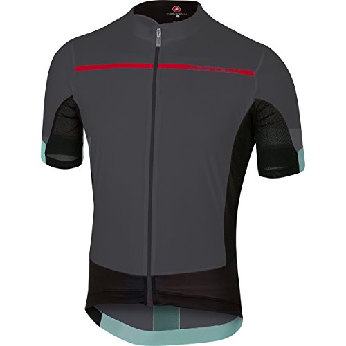 Castelli Forza Pro Jersey - Men's Anthracite/Red, L