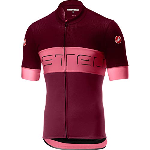 CASTELLI Prologo Vi - Camiseta para Hombre, Hombre, Camiseta, 4519015, Barbaresco Red/Pink/Granate Red, L