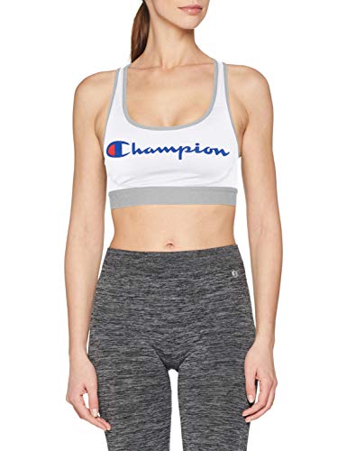 Champion The Absolute Workout Sujetador Deportivo, Multicolor (Blanc Logo Vert 8mp), Medium para Mujer