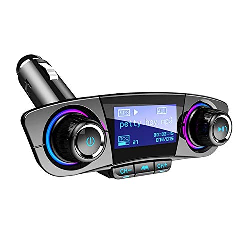 Coche Bluetooth mp3, Kit manos libres inalámbrico Bluetooth para coche BT06 Doble cabezal Bluetooth para coche MP3 Soporte de carga USB dual Transmisor Modulador Pantalla LED Adaptador de radio