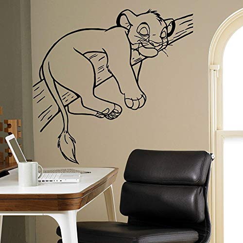 Crecimiento de dibujos animados Película inspiradora León Animal Rey Simba lindo durmiendo Etiqueta de la pared Calcomanía de vinilo Bebé Niños Guardería Dormitorio Sala de estar Decoración para