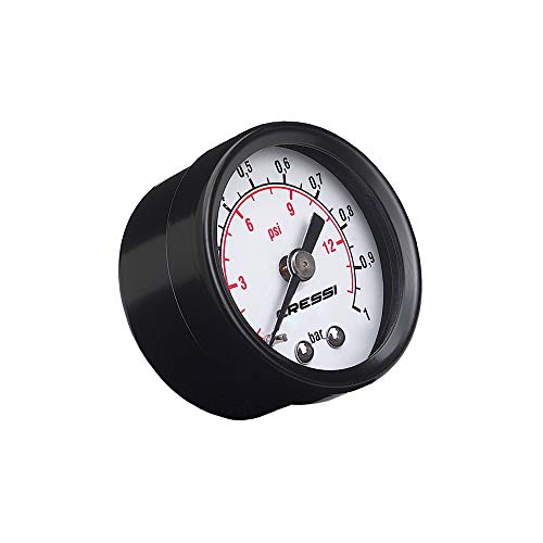 Cressi Pressure Gauge 15Psi Manual Pump Manómetro analógico con indicador de presión, Unisex adulto, Negro, 1 Bar