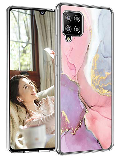 Crystal Clear Compatible con Samsung Galaxy A42 5G Carcasa Transparente Silicona TPU Suave Delgada Brillante Mármol Patrón Móvil 360 Grado Anti-Arañazos Protección Cover para Samsung A42 Case Carcasa