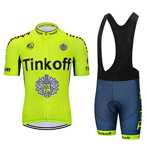 EIDKWTR Maillot de ciclismo de manga corta con culotte con tirantes para MTB, ropa de ciclismo para hombre, verano