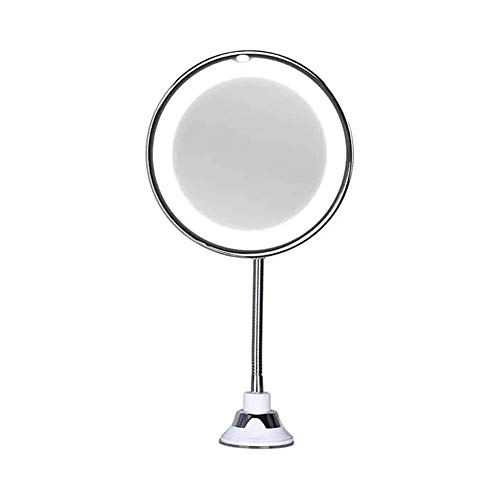 Espejo Maquillarse Espejos De Maquillaje Flexible Cuello De Cisne Rotación De 360 Grados De Aumento 10X Luz LED con El Plegado Doble De Montaje En Pared Espejo De Baño Espejo Maquillarse Espejos De Maquillaje Flexible Cuello De Cisne Rotación De 360 Grados De Aumento 10X Luz LED con El Plegado Doble De Montaje En Pared Espejo De Baño