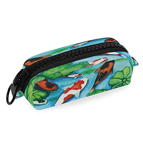 Estuche de lápiz de hoja de loto de pescado, bolsa de lápiz con cremallera, bolsa de papelería para la escuela, oficina, estudiante universitario Estuche de lápiz de hoja de loto de pescado, bolsa de lápiz con cremallera, bolsa de papelería para la escuela, oficina, estudiante universitario