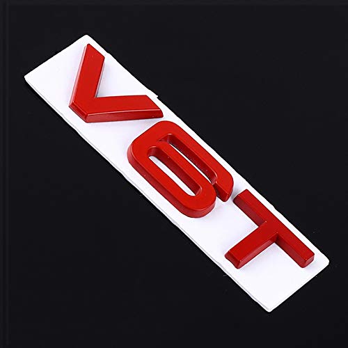 Etiqueta engomada del automóvil V6T V8T Logo Metal Emblem Insignias Calcomanías Pegatinas para RS Sline S3 S4 S5 S6 S7 S8 A4L A5 A6L A3 A4 A7 Q3 Q5 Q7 B6 (Color Name : Red V6T)