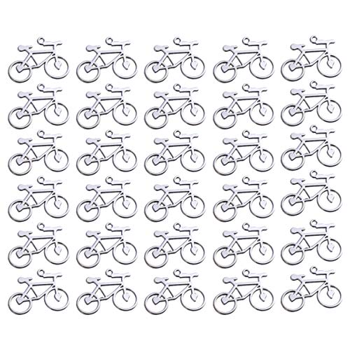 Exceart - Lote de 30 Colgantes de aleación para Bicicleta, diseño de Bicicleta, Color Plateado Envejecido