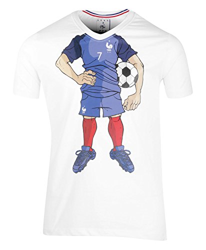 FFF – Camiseta oficial de la selección de Francia de fútbol – talla de niño, Niño, blanco, 6 años