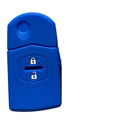 FFHJHJ Funda para Llave de Coche con Soporte para Llaves, Apta para Mazda 2 3 5 6 CX7 CX9 RX8 MX5 MPV Demio, Funda de Silicona para Coche Nuevo con 2 Botones y Mando a Distancia, Azul FFHJHJ Funda para Llave de Coche con Soporte para Llaves, Apta para Mazda 2 3 5 6 CX7 CX9 RX8 MX5 MPV Demio, Funda de Silicona para Coche Nuevo con 2 Botones y Mando a Distancia, Azul