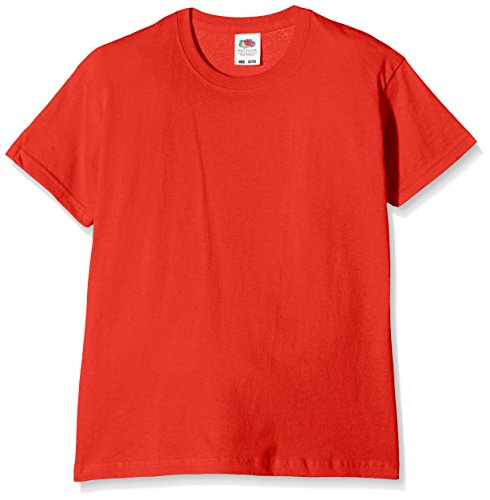 Fruit of the Loom SS132B, Camiseta para Niños, Rojo, 7-8 años (Talla del fabricante 128)