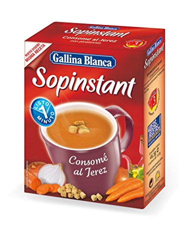 Gallina Blanca - Sopinstant - Consomé al jerez con picatostes - 3 x 15.5 g