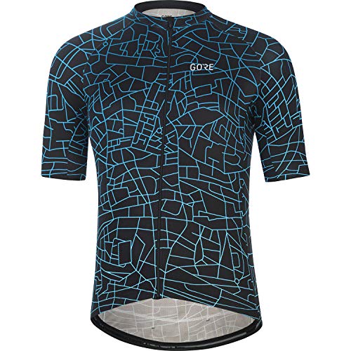 GORE WEAR Maillot de manga corta Gotham para hombre, XXL, Negro/Azul cobalto GORE WEAR Maillot de manga corta Gotham para hombre, XXL, Negro/Azul cobalto