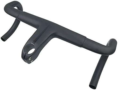 HCMNME Manillar Largo 28.6mm / 31.8mm Manillar Integrado de Carbono Matt Black Black Road Aero Bar Bicicleta Piezas de Bicicleta (Size : 440MM)