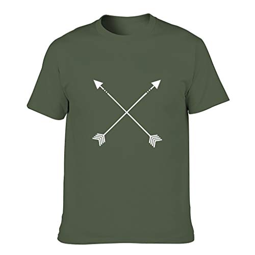 Hombres Flechas Cruz Algodón Camiseta - Arte Moderno Clásico Top Wear