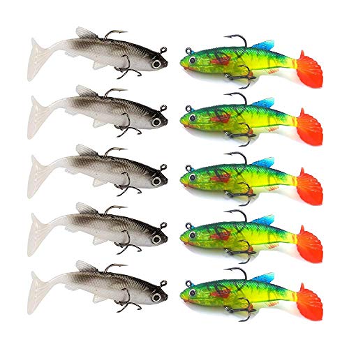 HPiano 10 pcs/Lote Señuelos Blandos 8 cm 12,5 g Cebo Artificial Señuelos de Pesca Lubina Carp Plomo, Señuelos Artificiales, Wobblers para la Pesca de Peces Depredadores como el carbón, la Trucha