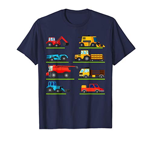 infantil con 8 tractores maquinaria agrícola cosechadora niñ Camiseta infantil con 8 tractores maquinaria agrícola cosechadora niñ Camiseta