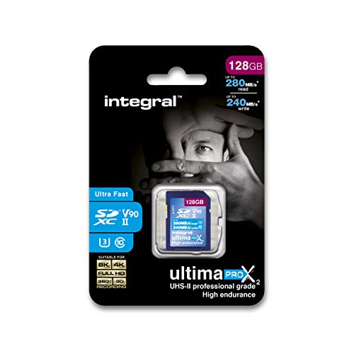 Integral – Tarjeta de vídeo Velocidad V60 64 GB 280/100 MB/s UHS-II X2 Tarjeta de Memoria SDXC 128 GB
