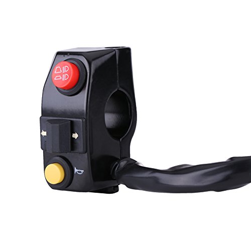 Interruptor de control de manillar universal de 7/8 pulgadas para motocicleta con interruptor de giro de bocina y control de haz alto bajo