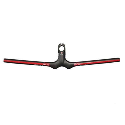 JIMAITEAM Manillar Full Carbon Manillar 3K MTB Mountain Manillar Integrado con vástago Piezas Bicicleta ultraligeras Red Matte JIMAITEAM Manillar Full Carbon Manillar 3K MTB Mountain Manillar Integrado con vástago Piezas Bicicleta ultraligeras Red Matte