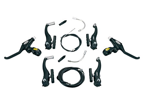 Juego completo ALHONGA de 2x Manetas + 2x Frenos + Cables y Fundas V Brake Alhonga para Bicicleta COLOR Negro 3030ng Juego completo ALHONGA de 2x Manetas + 2x Frenos + Cables y Fundas V Brake Alhonga para Bicicleta COLOR Negro 3030ng