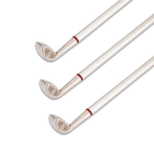 Keenso Juego de bolígrafos de Golf, Mini bolígrafos de Golf respetuosos con el Medio Ambiente de Metal de 3 Piezas, Juguete de Golf Duradero, Rojo/Azul/Negro