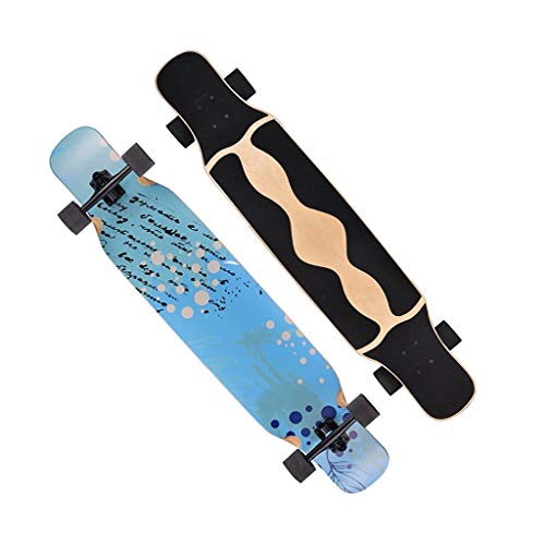 KHUY Monopatin Longboard Adulto 46 Pulgadas Long Board Skateboard Dance 8 Capas Maple de Madera Monopatines Skate Surfskate Deck Patines para Niño Chica Niia Principiantes (Color : Style C)