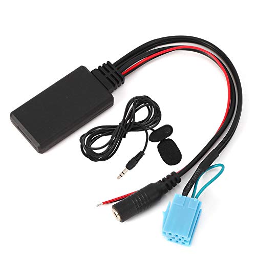 Kit de coche Bluetooth, adaptador de cable AUX-IN Bluetooth de 8 pines con micrófono para llamadas manos libres apto para Smart Fortwo 450 Receptor de audio inalámbrico para hablar con manos libres y