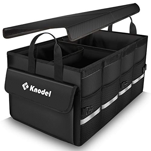 Knodel Organizador de Maletero de Coche, Funda Plegable, Organizador de Almacenamiento Plegable Resistente para Maletero de Coche, Organizador de Maletero con Tapa (Medio)