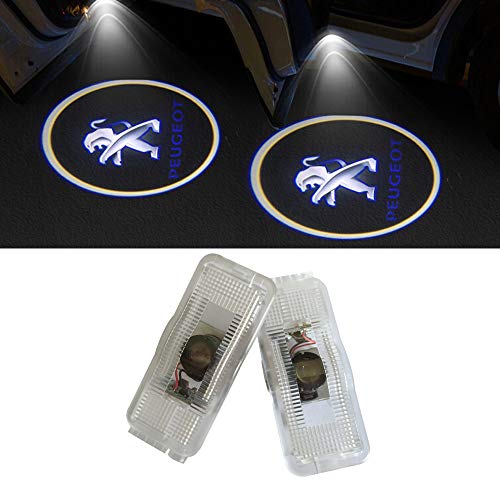LIKECAR 2 unids Coche LED Proyector Puerta Lámpara Fantasma Sombra Bienvenido Luz Cortesía Logo (LK-407 Shadow)