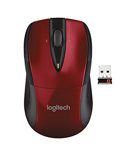 Logitech M525 - Ratón (RF inalámbrico, Oficina, Rueda, Óptico, Portátil, Vertical), Color Rojo