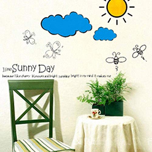 Lovely Sunny Day Wall Art Decal Pvc Extraíble Mural Decor Sticker Gift Warm Family Children'S Room Home Wall Decor Stickers-65 * 45Cm