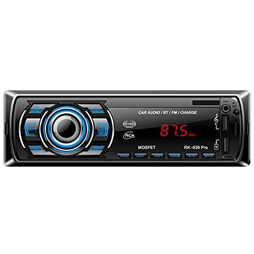 LSLYA Car Radio Bluetooth Stereo Car Radio, 4X60W, 1 DIN Bluetooth Car Radio, Micrófono Manos Libres Radio de Coche Integrado, 1 DIN Stereo System, Soporta FM USB / SD / AUX / MMC